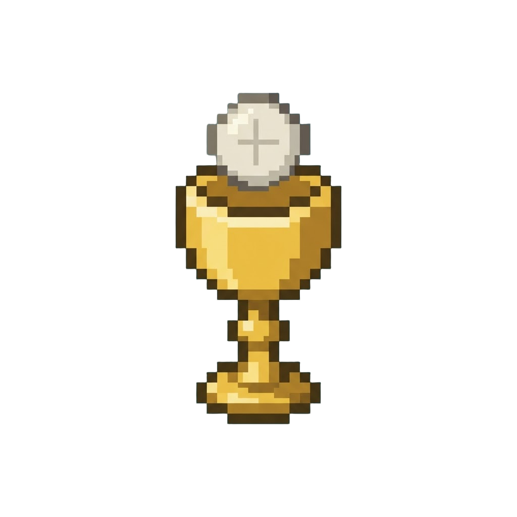 A Chalice with a Circular Host Floating Over It