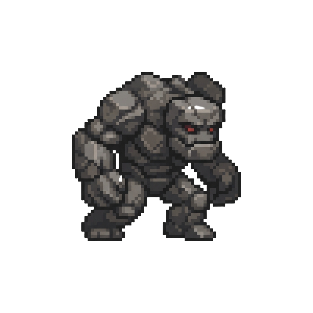 A Lumbering Stone Golem Shadow