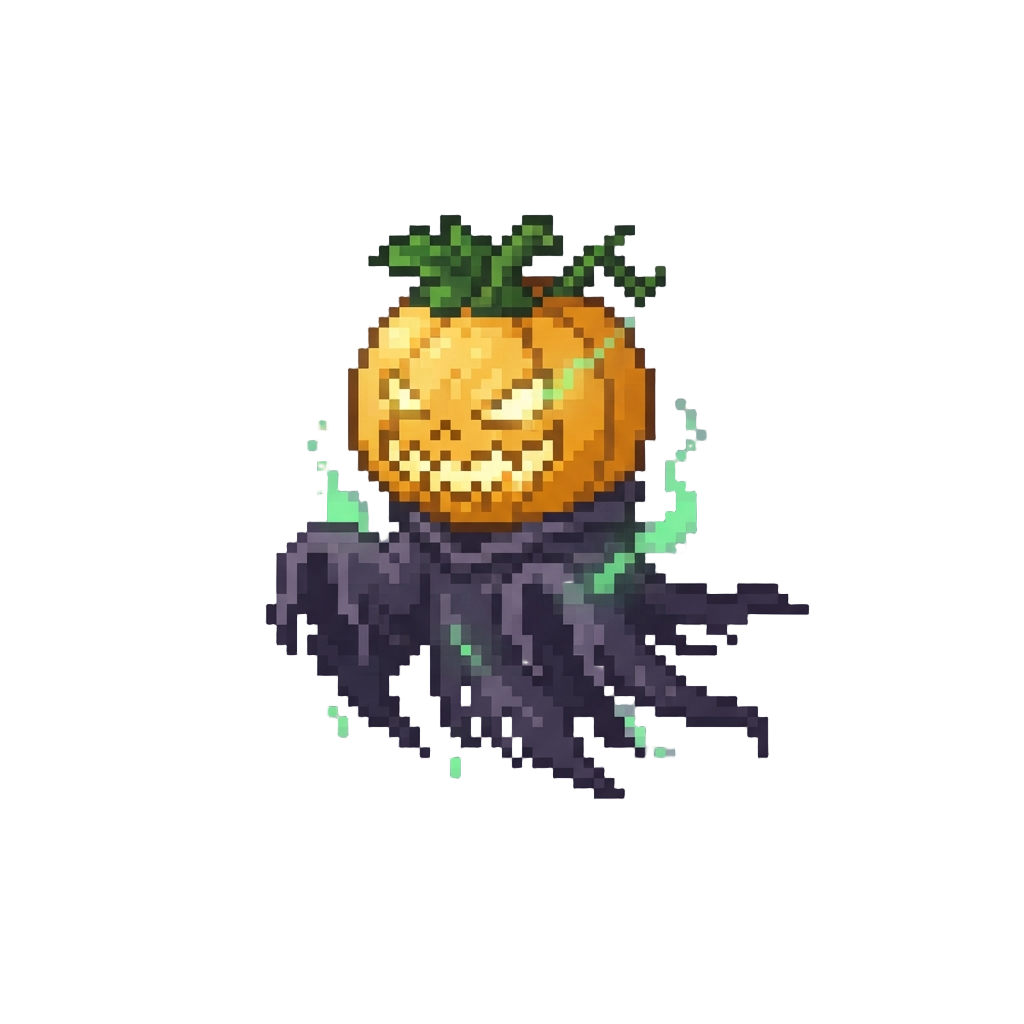 A Creepy Hovering Pumpkin Ghoul
