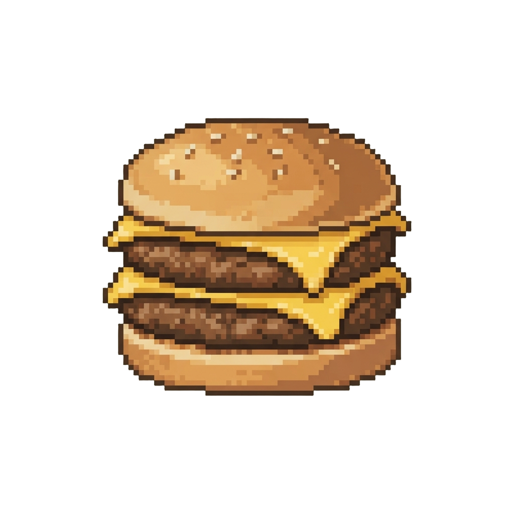 A Juicy Double Patty with Melted Cheese Slices
