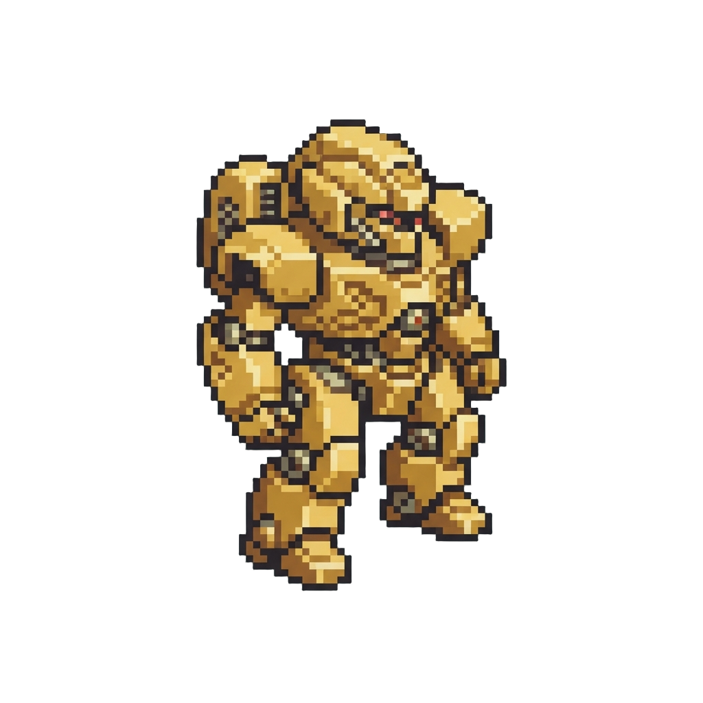 A Shiny Golden Mech Figurine