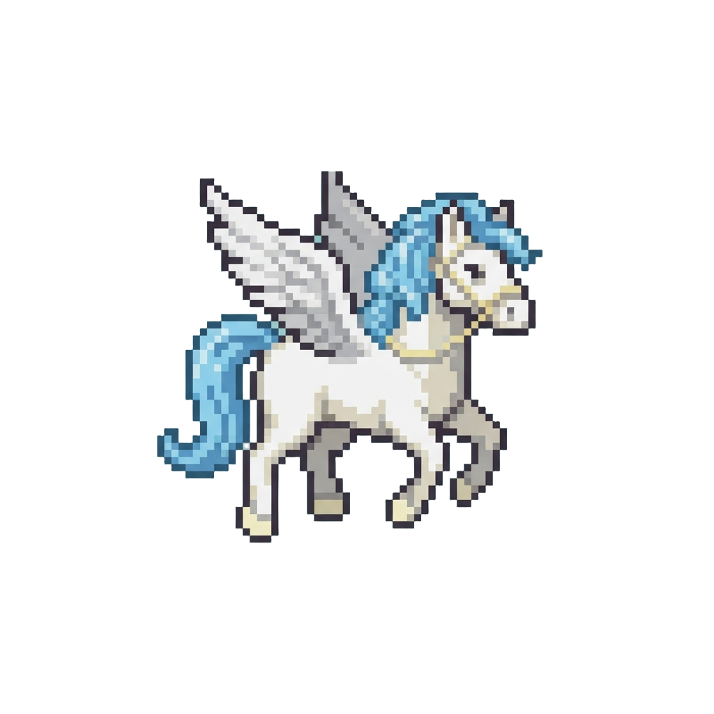 A Miniature Floating Pegasus Figurine