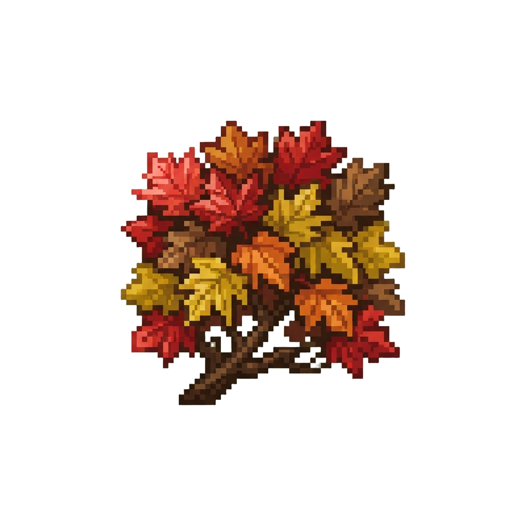 A Dense Forest Canopy of Crimson and Maple Leaves