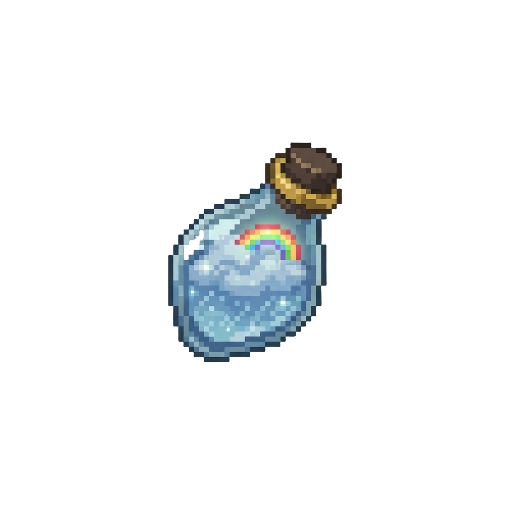 A Gentle Spring Rain with Tiny Glowing Rainbows