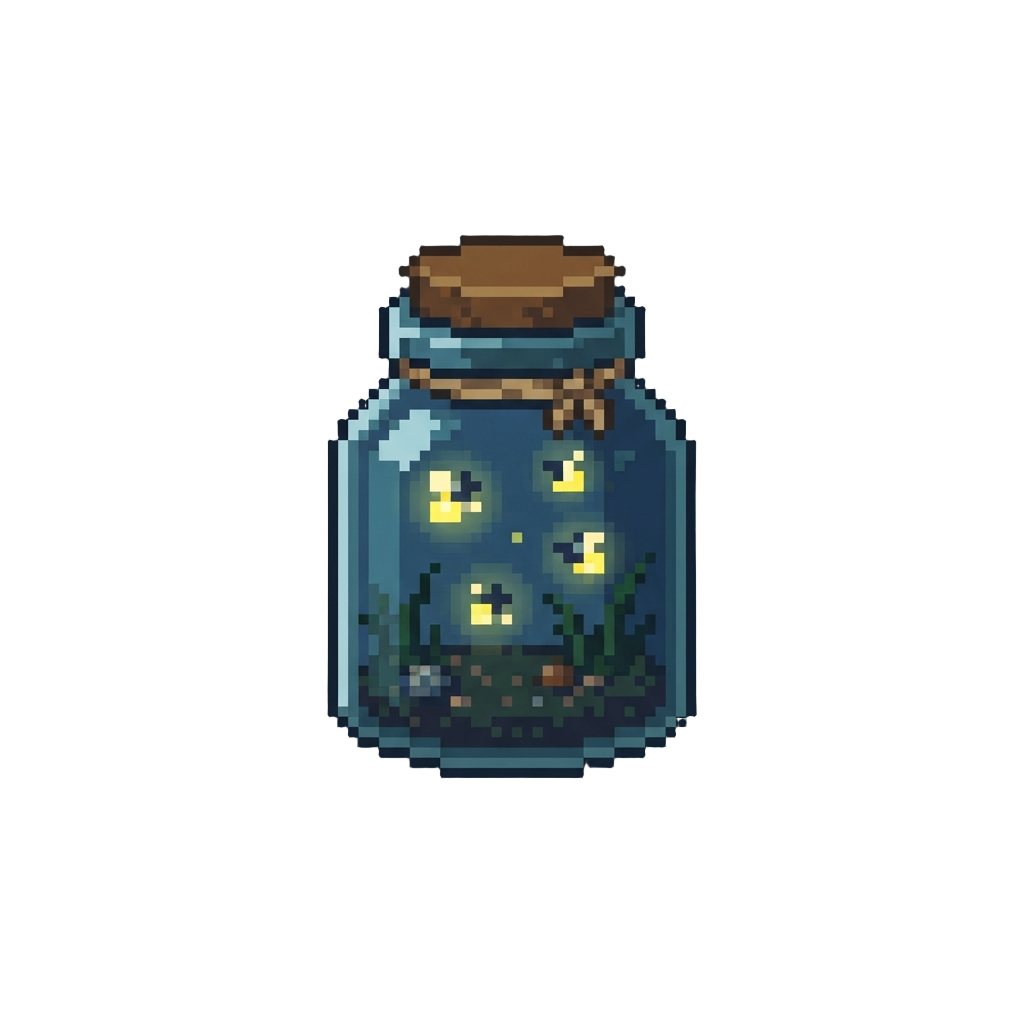 Glowing Fireflies Over a Warm Summer Night Meadow