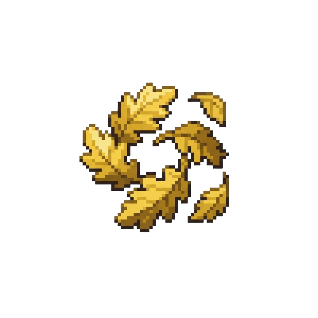 Swirling Golden Oak Leaves Dancing in a Chilly Breeze