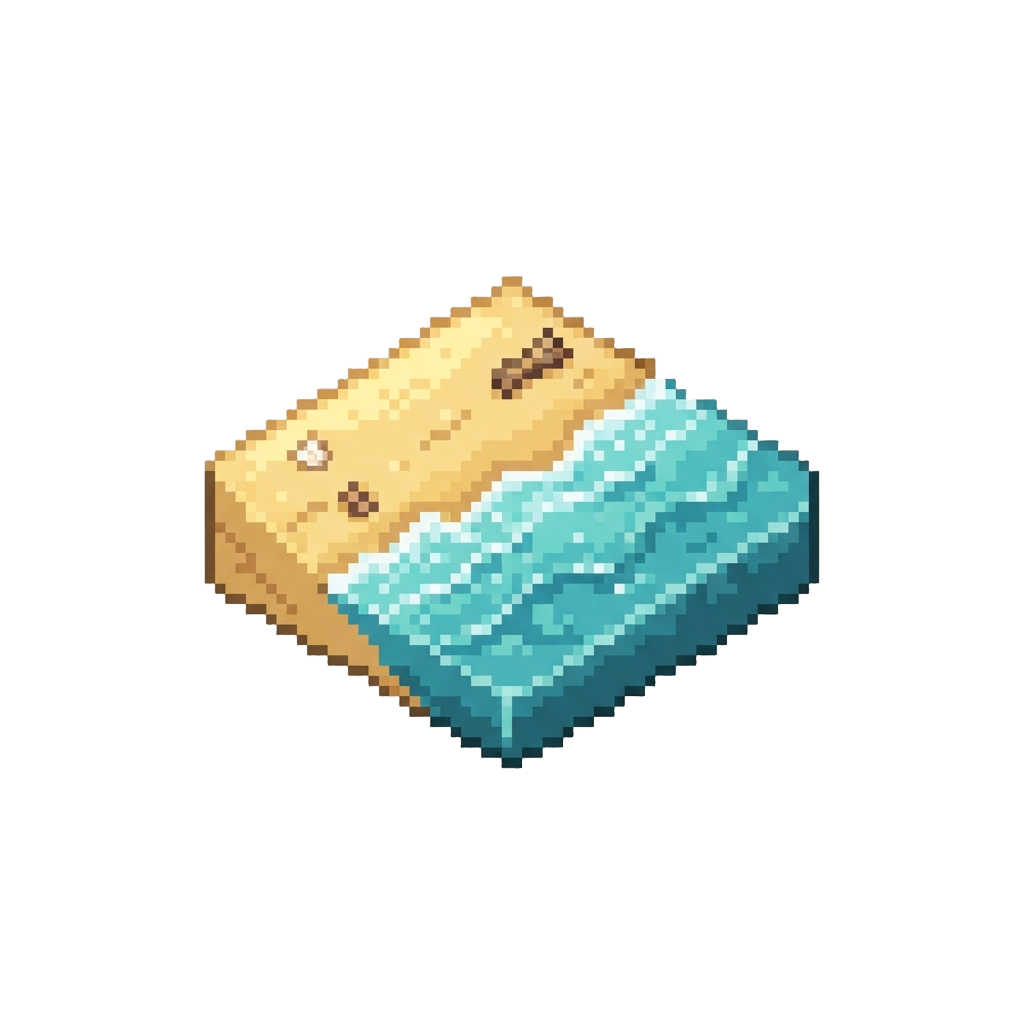 A Golden Sandy Beach with Turquoise Ocean Waves