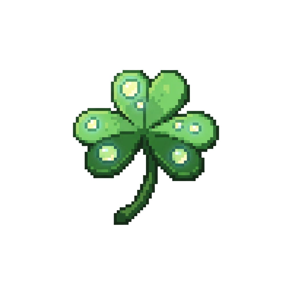 Lush Green Clover with Glowing Dew Drops