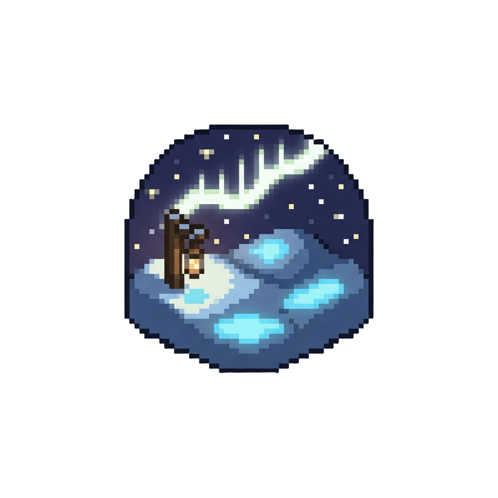 A Starry Polar Night with Glowing Snow Drifts