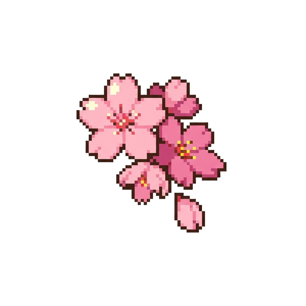A Soft Shower of Pink Cherry Blossoms
