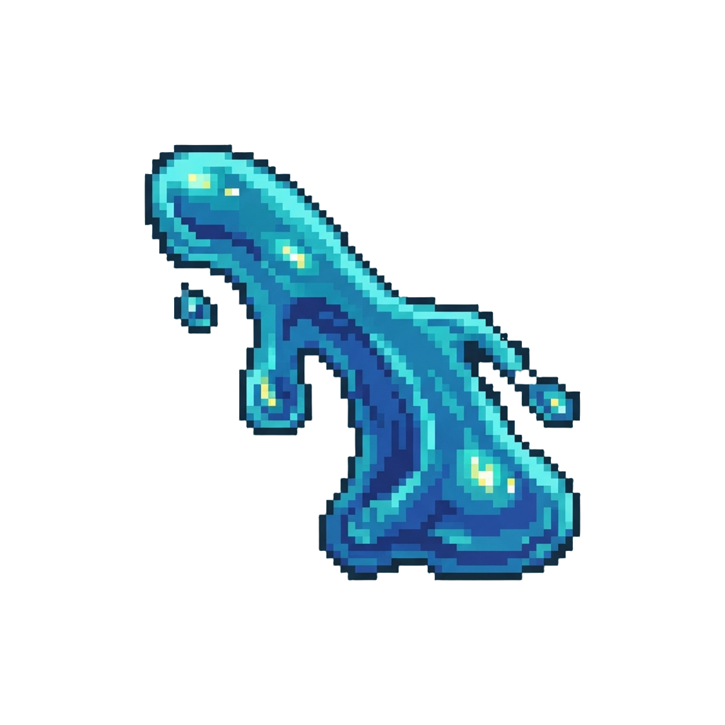 A Torrent of Glowing Blue Chemical Slime