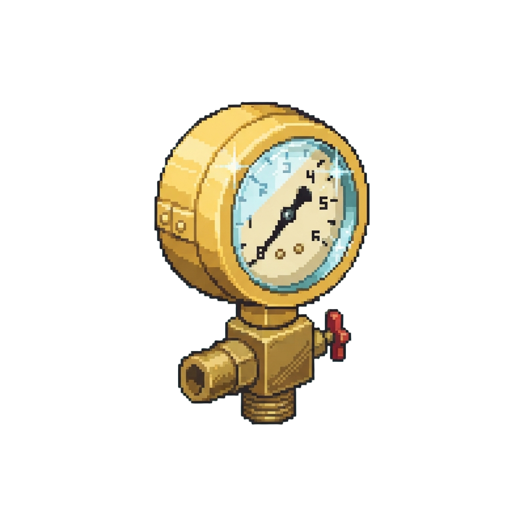 A Sparkling Golden Pressure Gauge Assembly