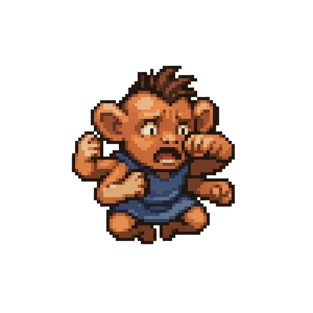 A Chest-beat That Accidentally Hits Its Own Face with Its Lower Set of Arms