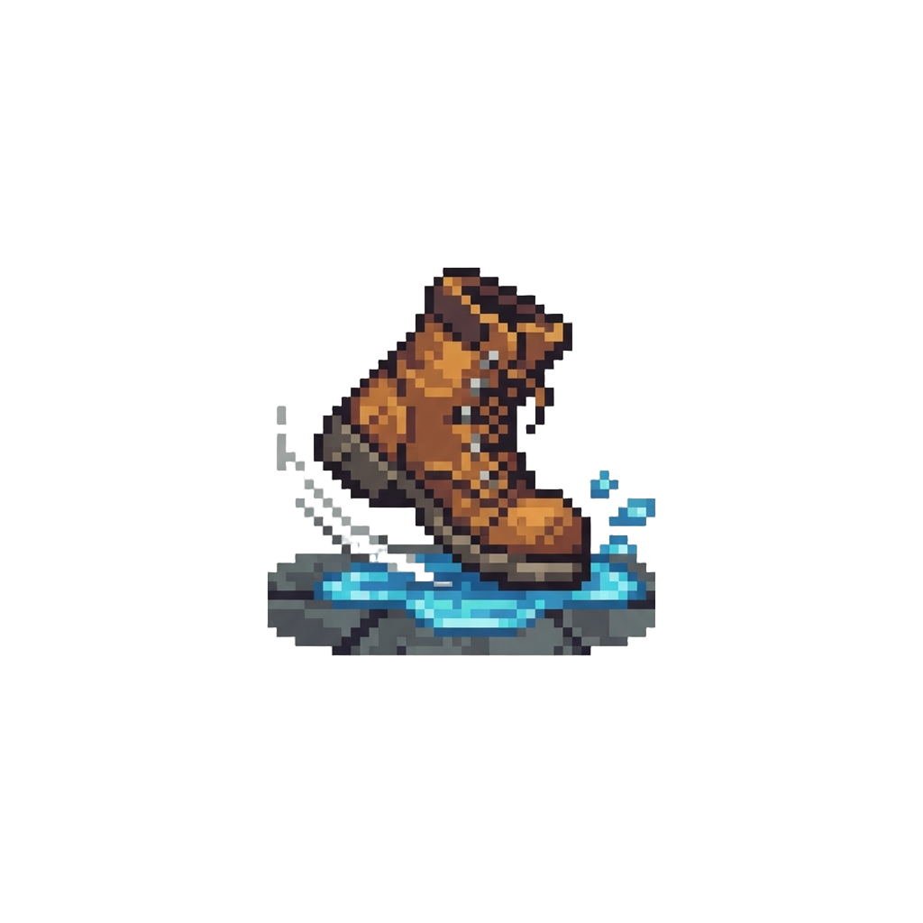 A Big Stomp That Slips on Spilled Potion Liquid, Sending @image1 Sliding Flat