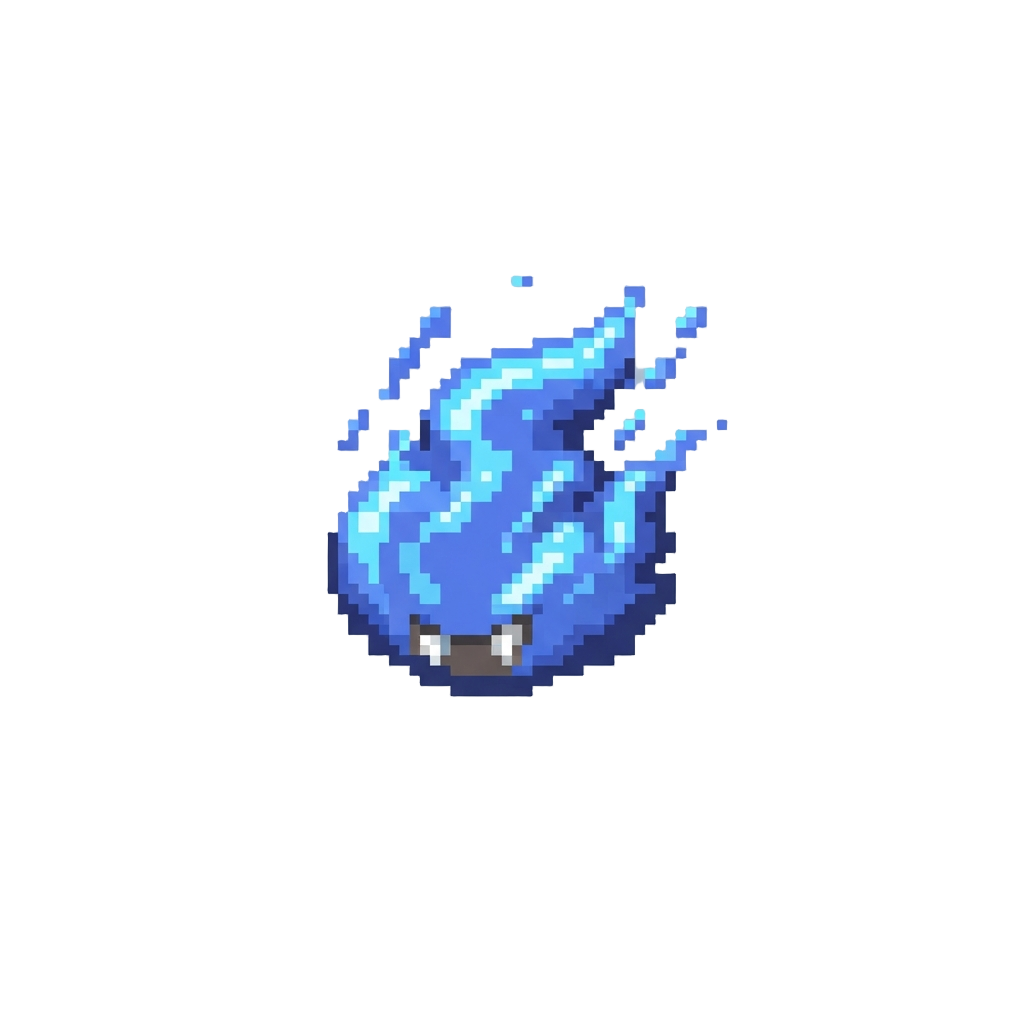 A Tiny Puff of Blue Spark Smoke Blown From Its Tiny Fangs