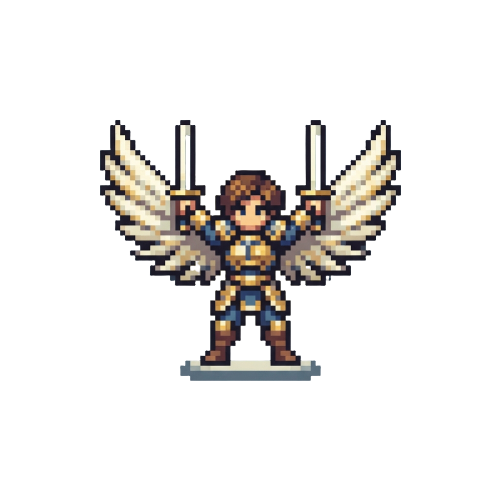A Triumphant Battle Pose with Wings Flared Wide Against the Glowing Light