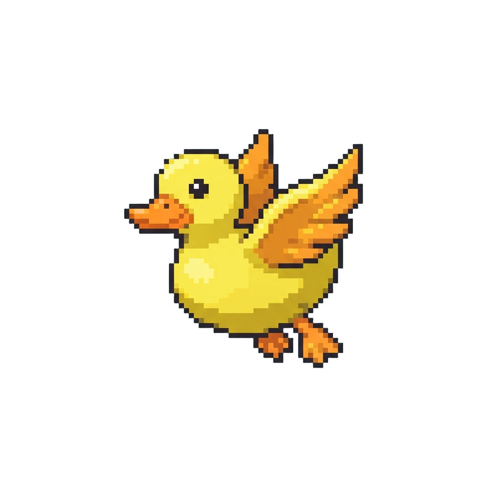 A Single Flying Squeaky Rubber Duck
