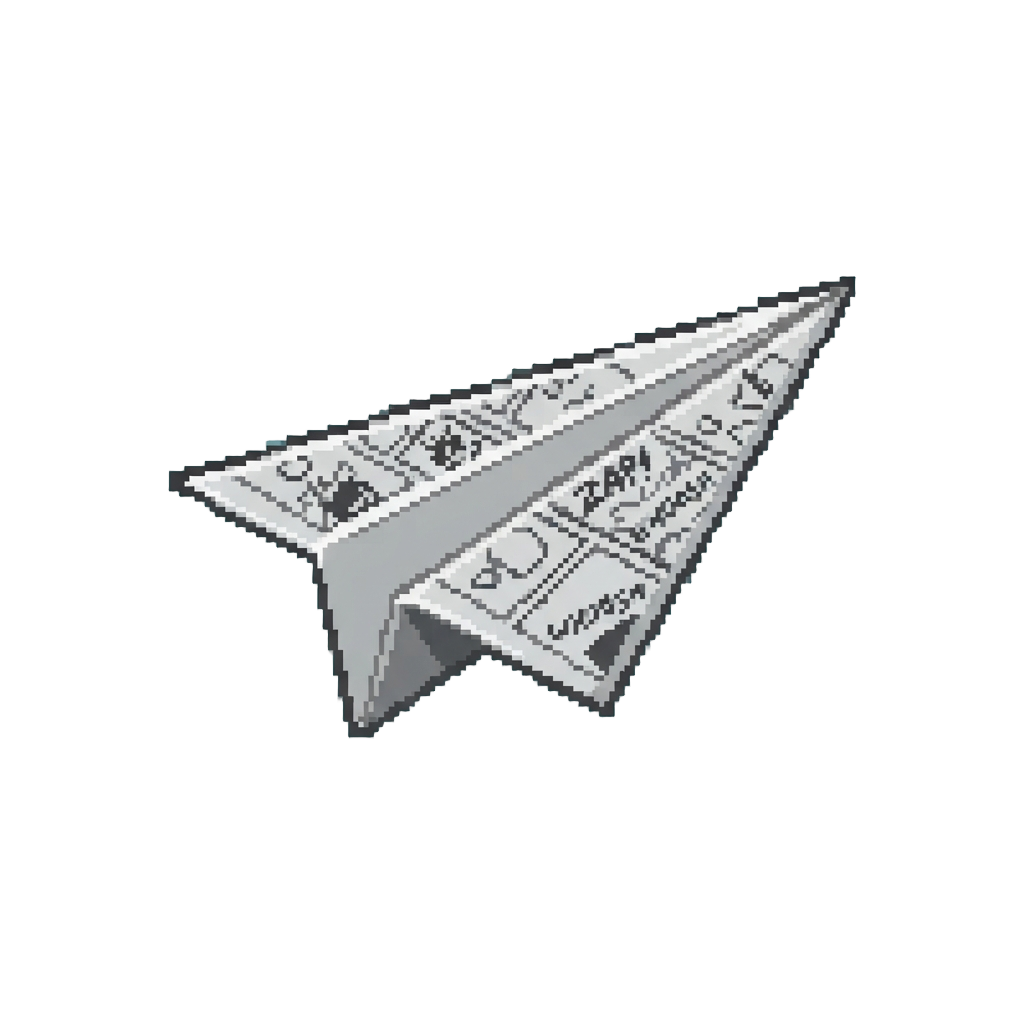 A Flying Paper Airplane Comic Note