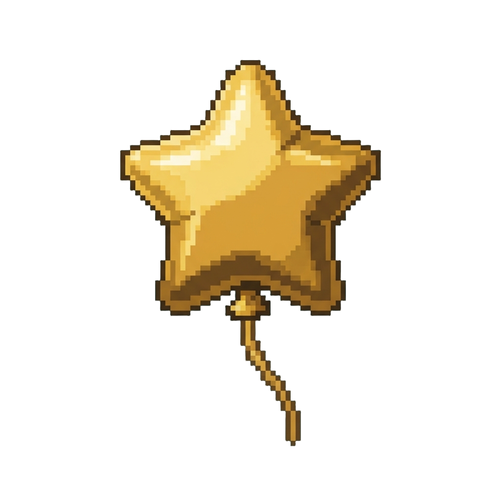 A Golden Star-shaped Helium Balloon