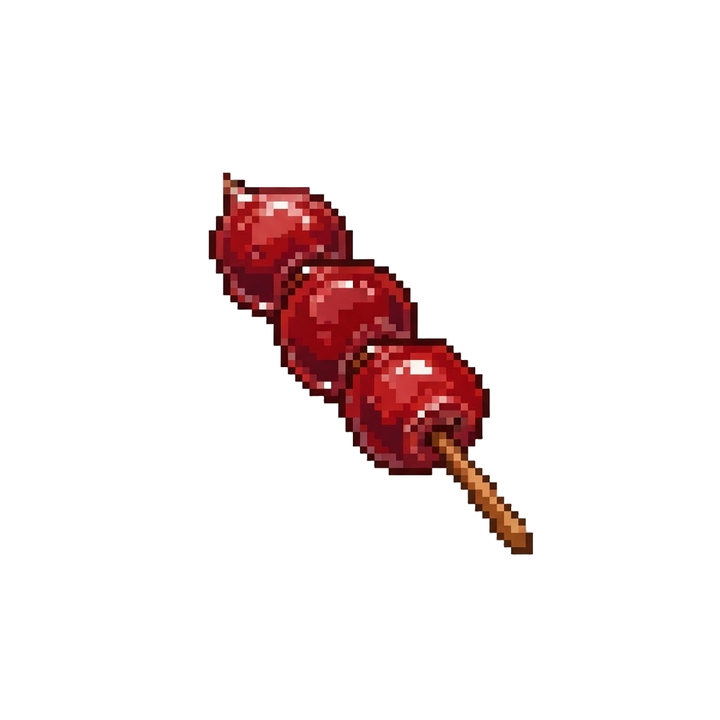 A Candied Red Tanghulu Fruit Stick