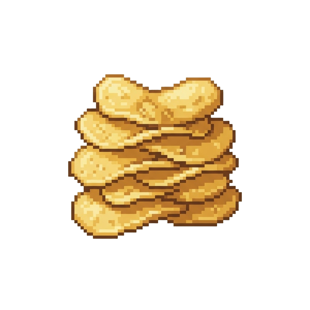 A Stack of Crispy Thin Potato Chips