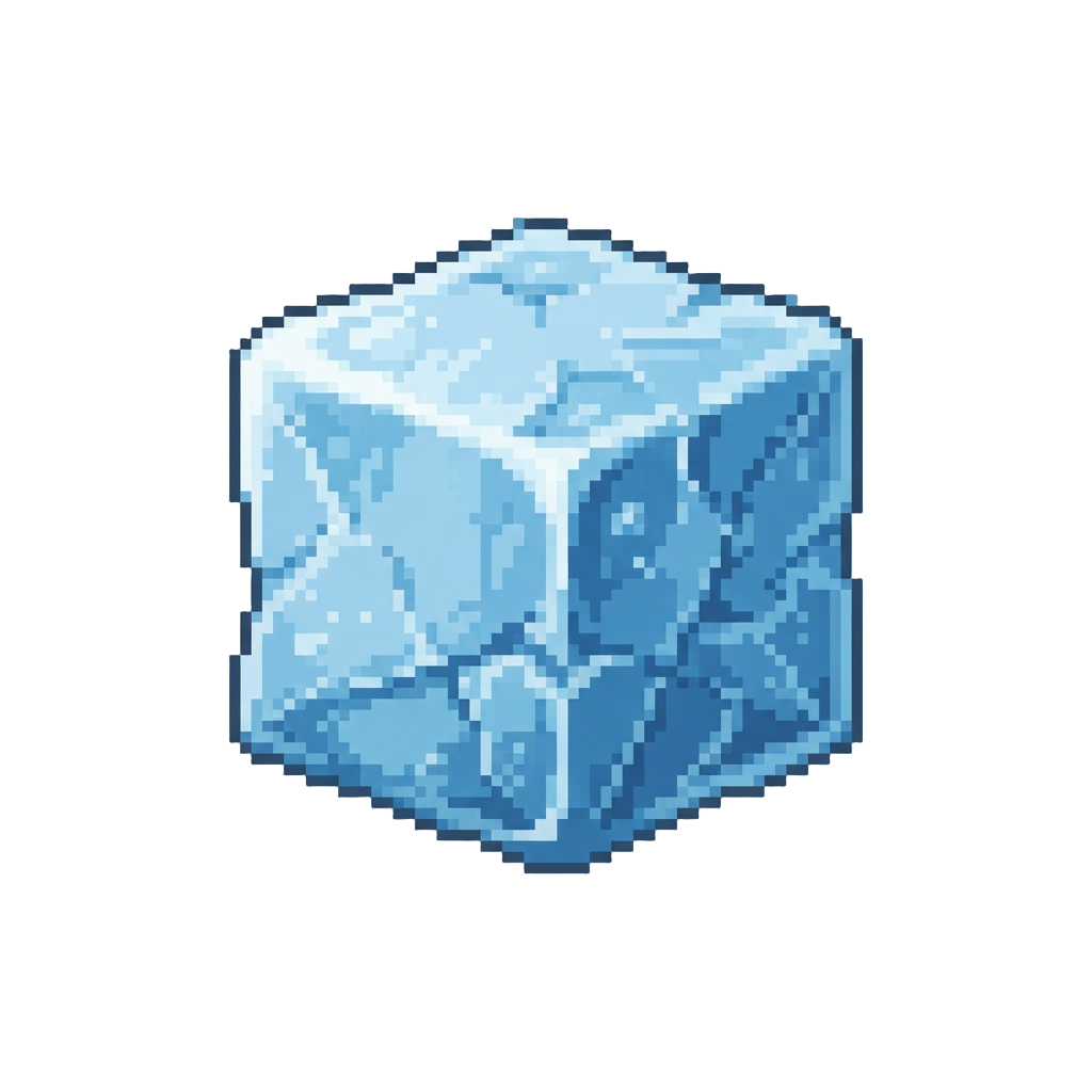 A Rock-hard Frozen Ice Block