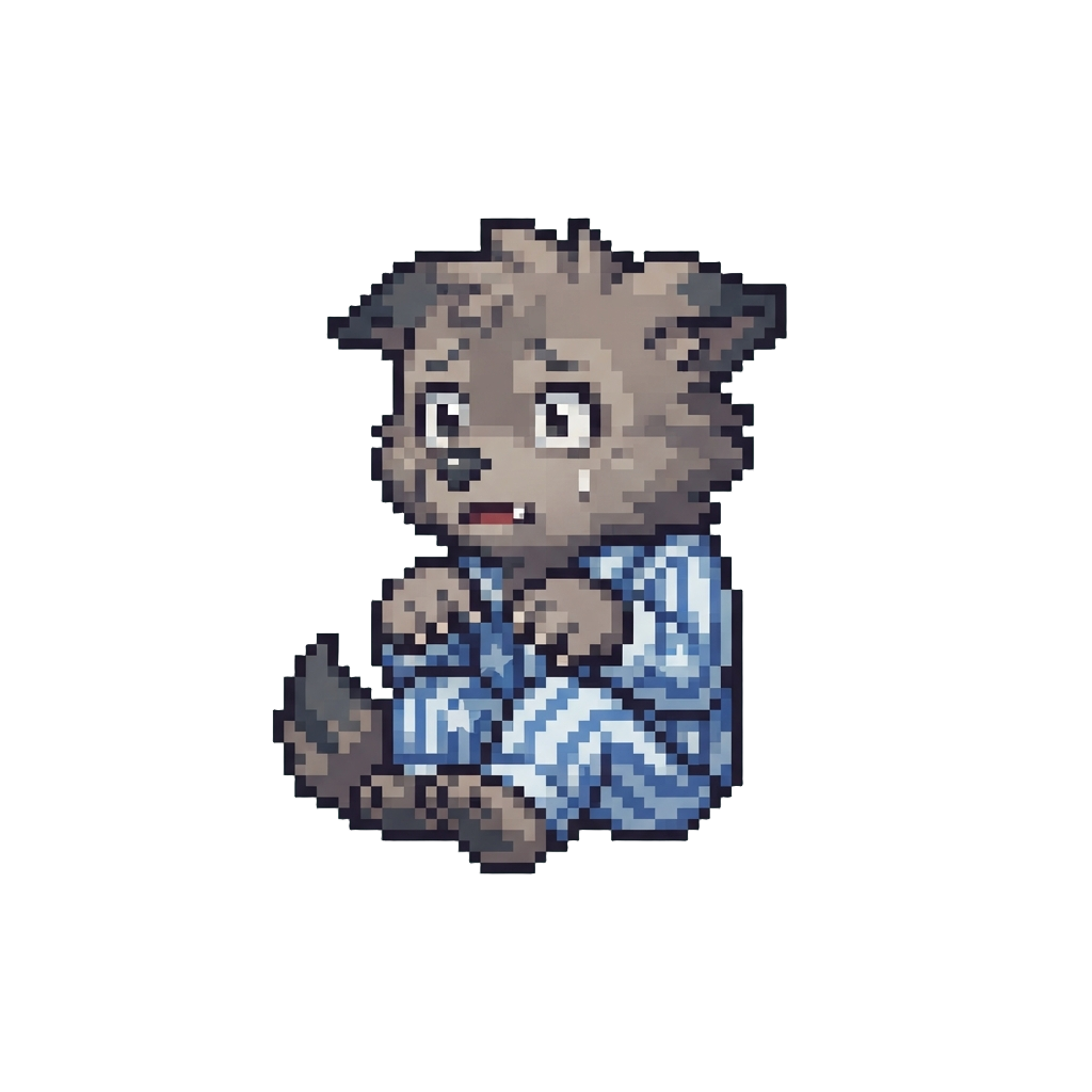 A Terrified Mini Werewolf in Pyjamas