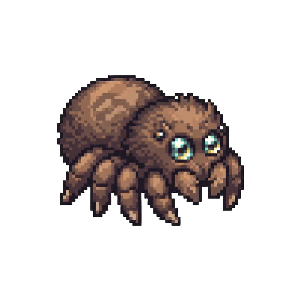 A Fluffy Little Spider with Sparkling Eyes