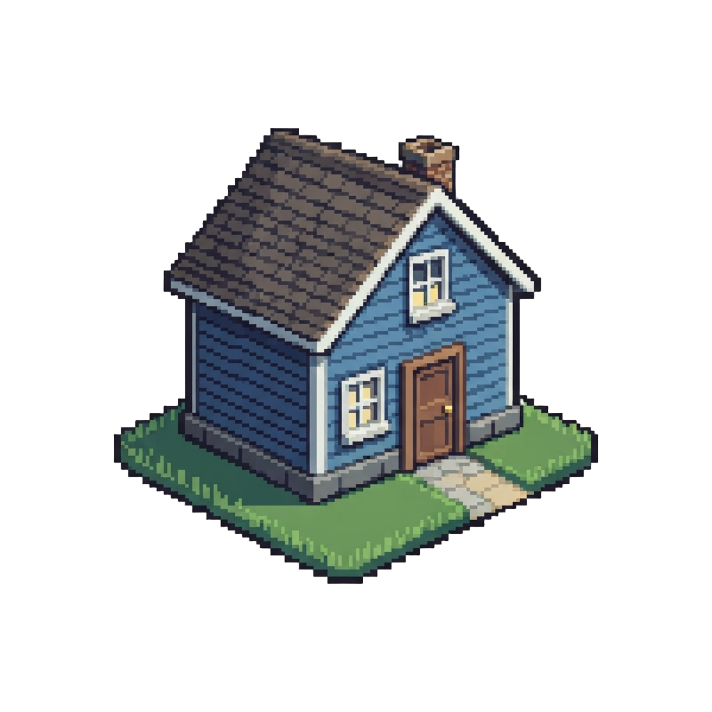 A Traditional Blue Clapboard House with a Manicured Lawn