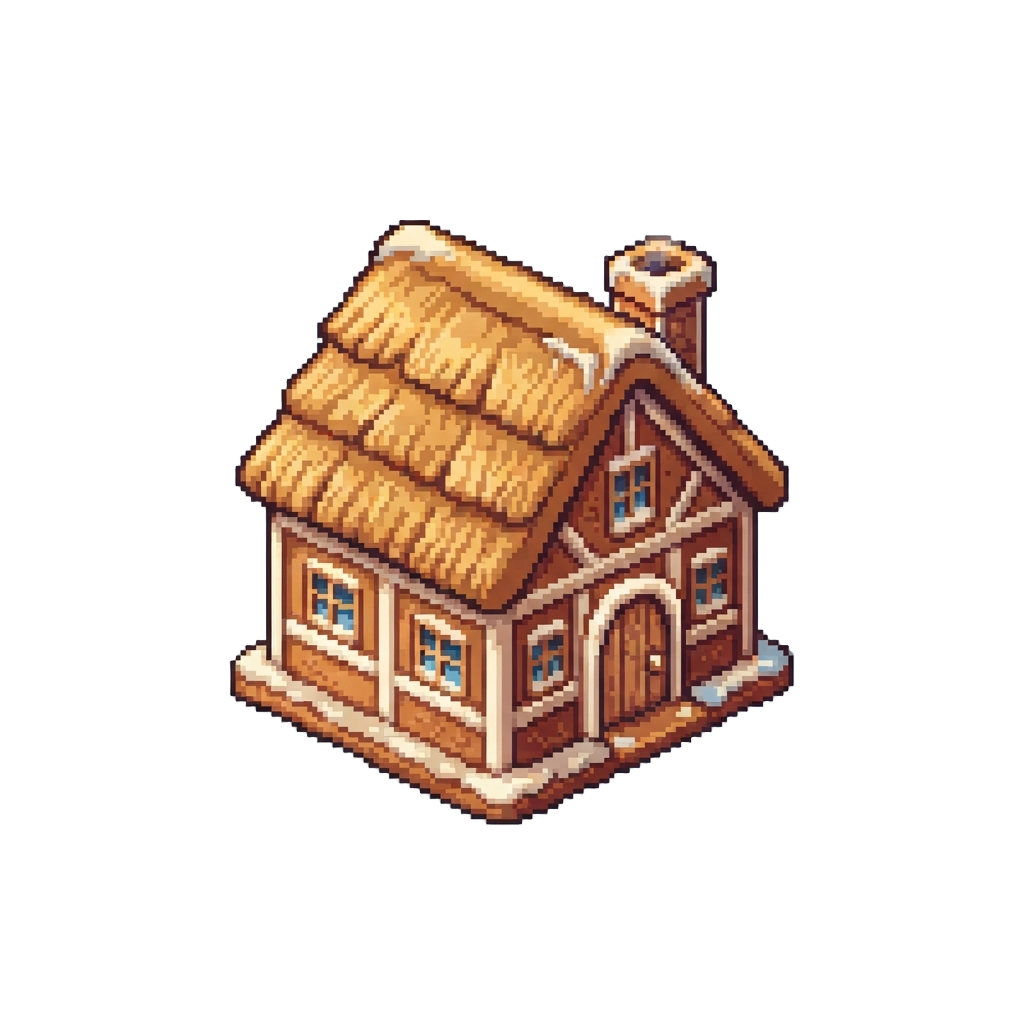 A Cozy Gingerbread-style Thatched House