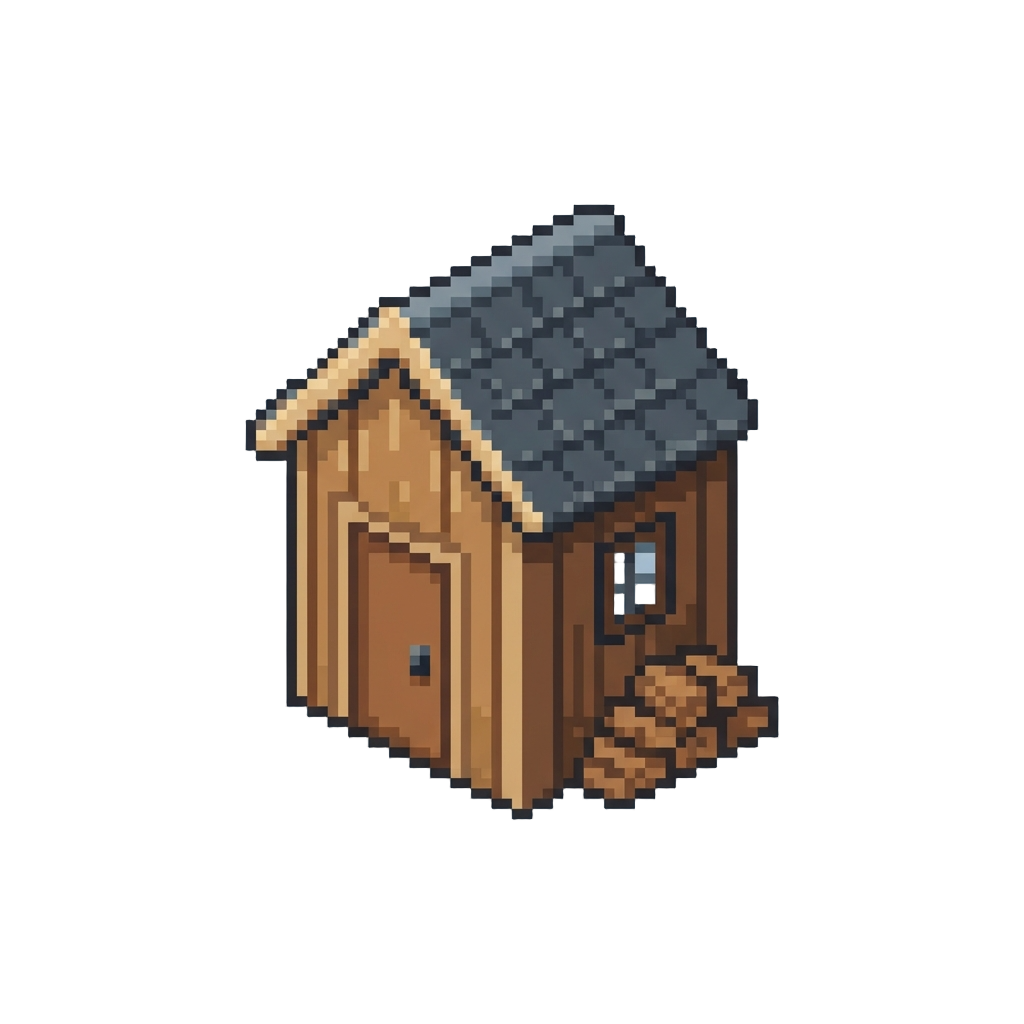 A Tiny Wooden Garden Tool Shed