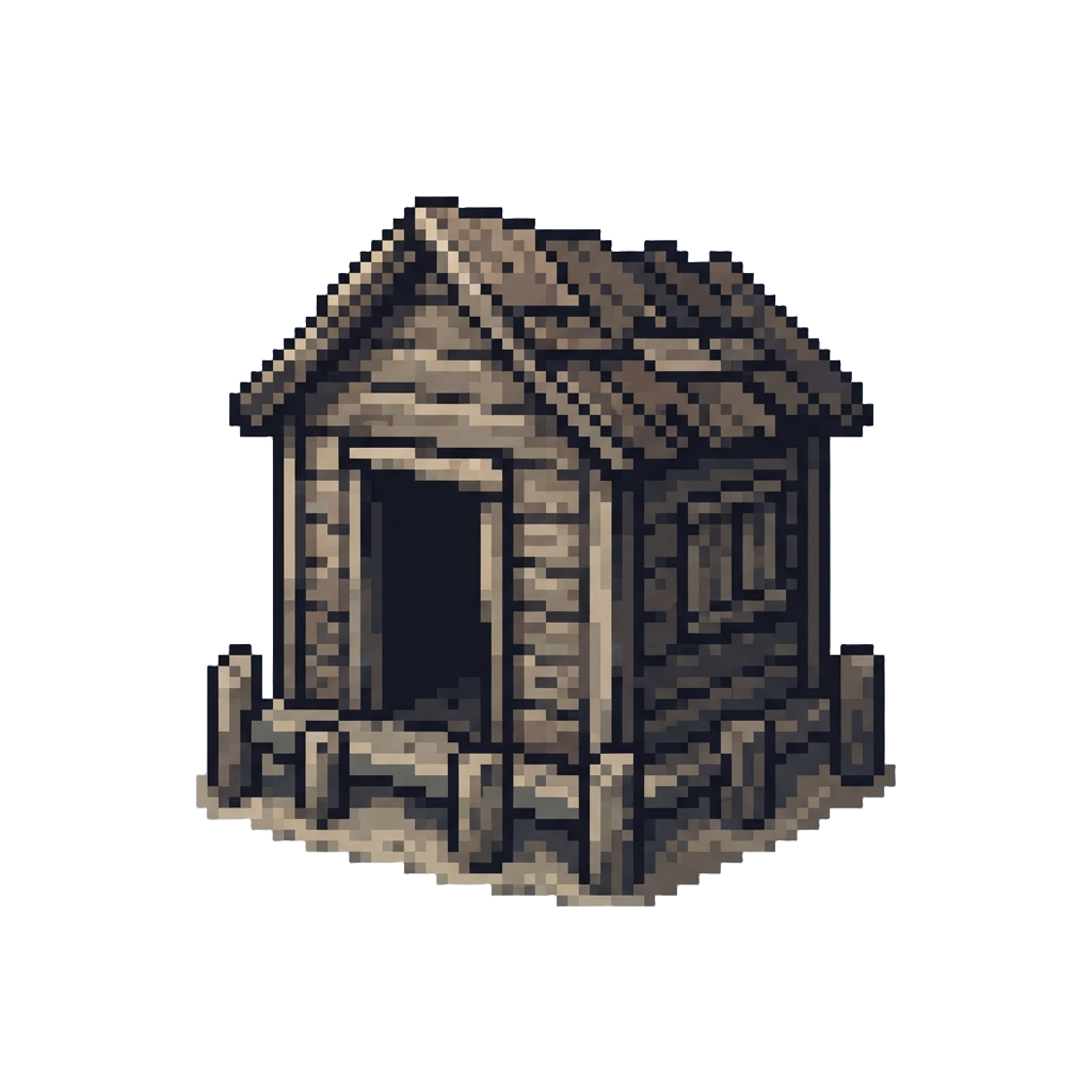 A Rotten Driftwood Beach Shack with a Missing Door