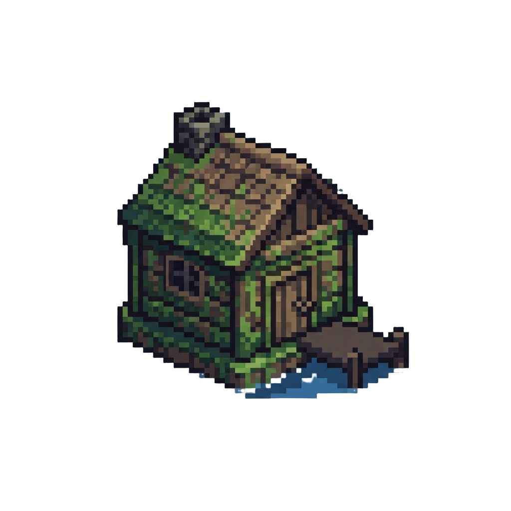 A Slimy Algae-covered Lakeside Cabin