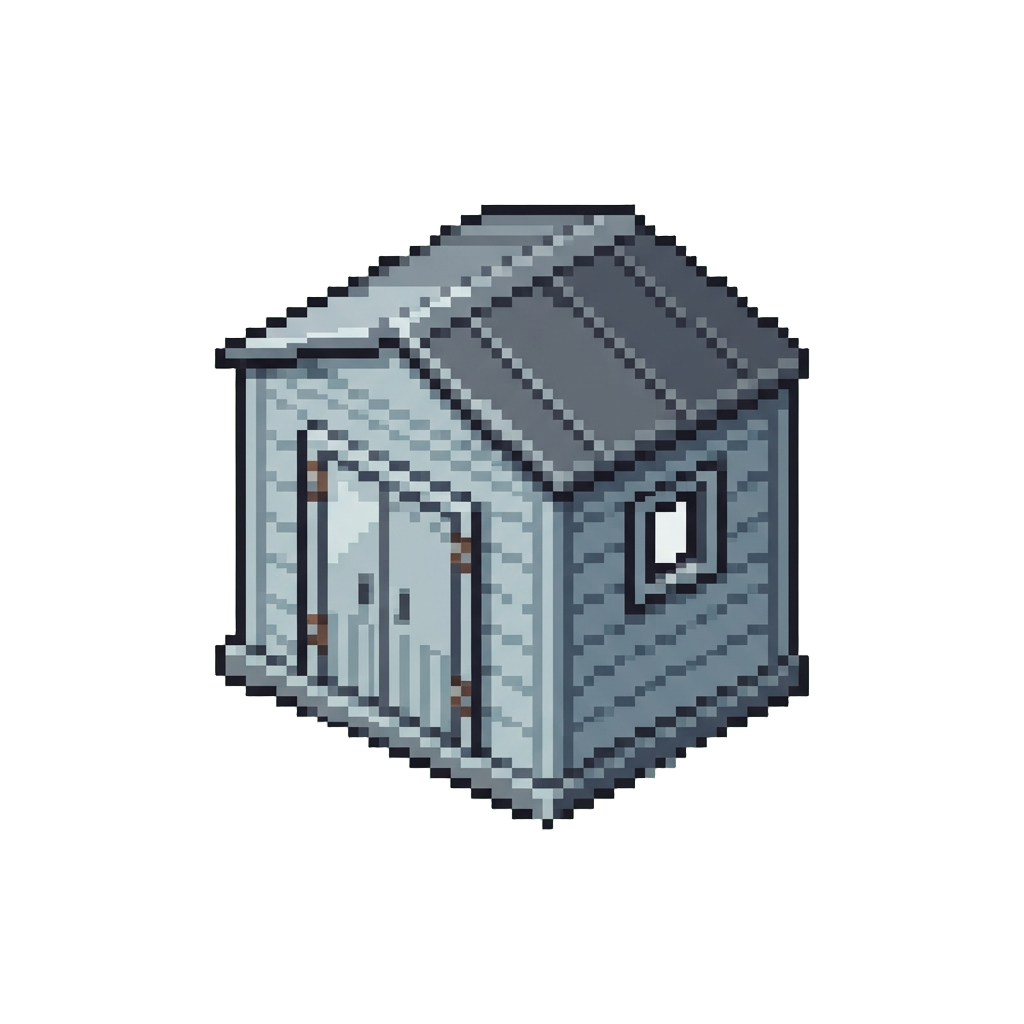 A Tiny Metal Lawnmower Shed