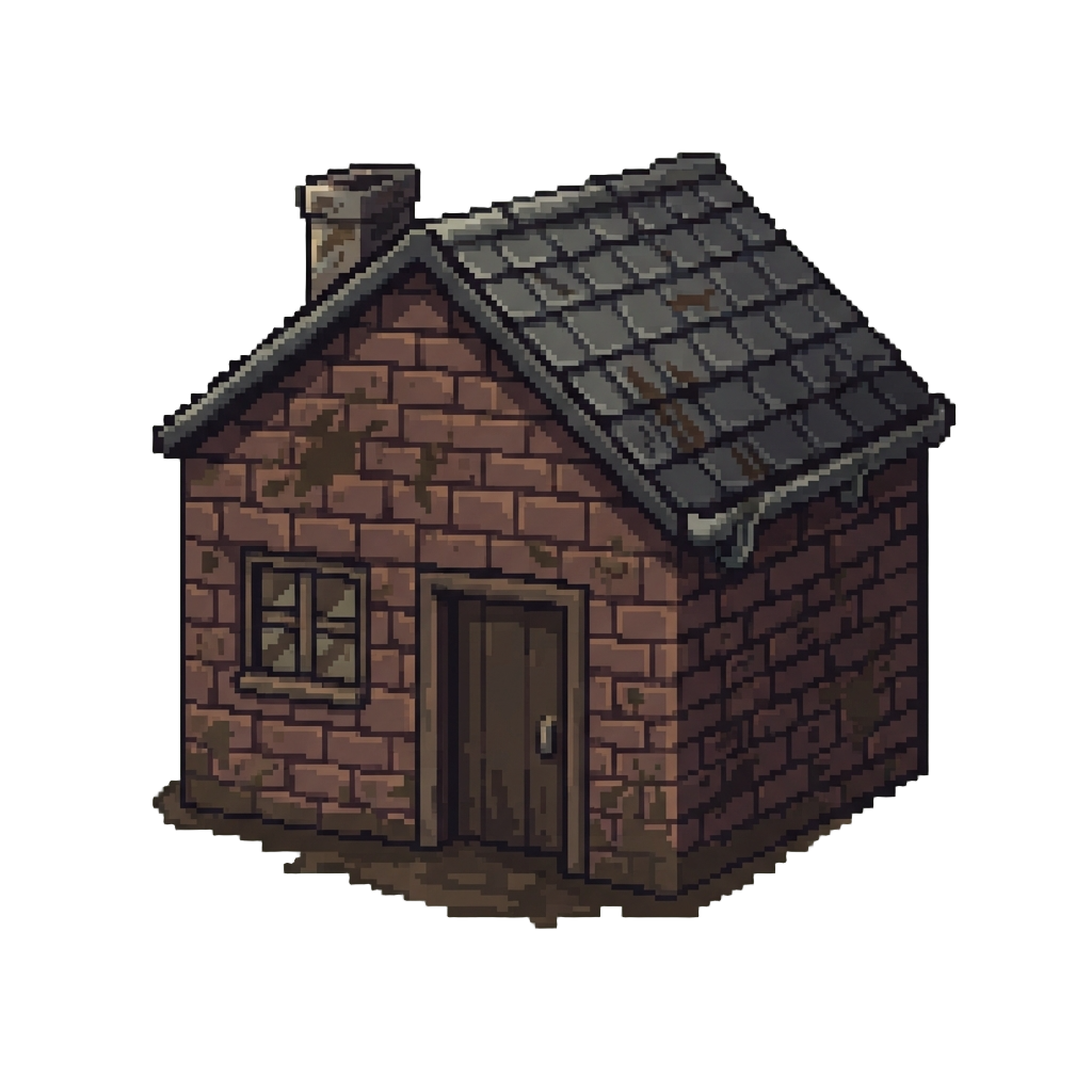 A Smudged and Muddy Brick Home with Gutter Grime