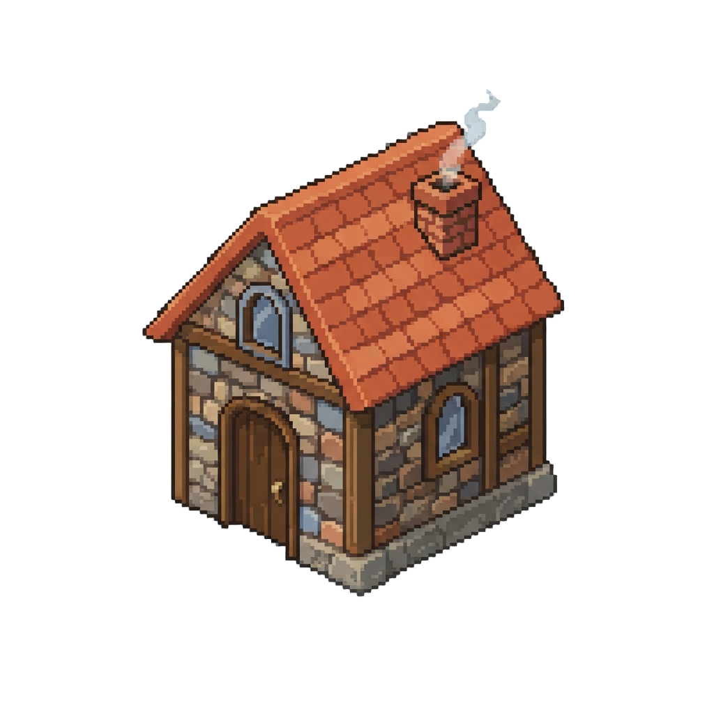 A Colorful Cobblestone Countryside Cottage