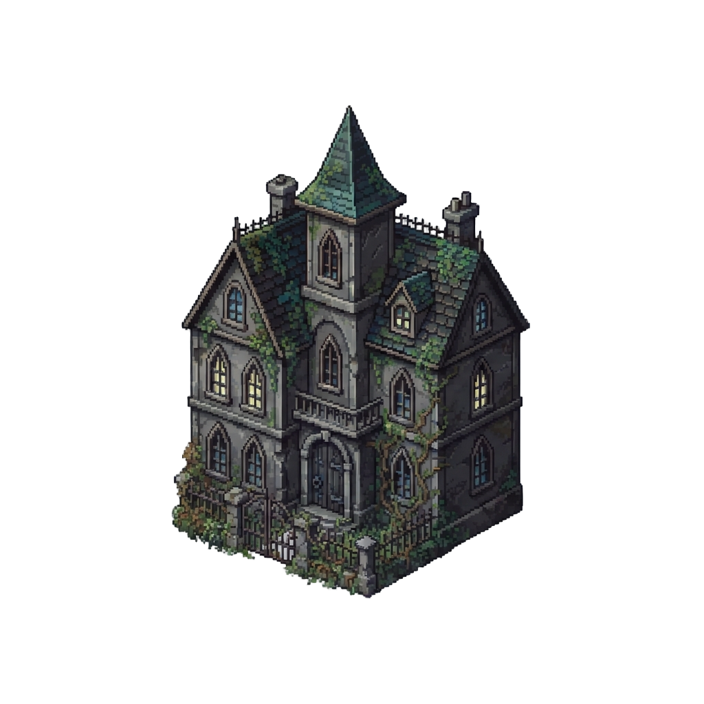 An Overgrown Victorian Gothic Haunted House