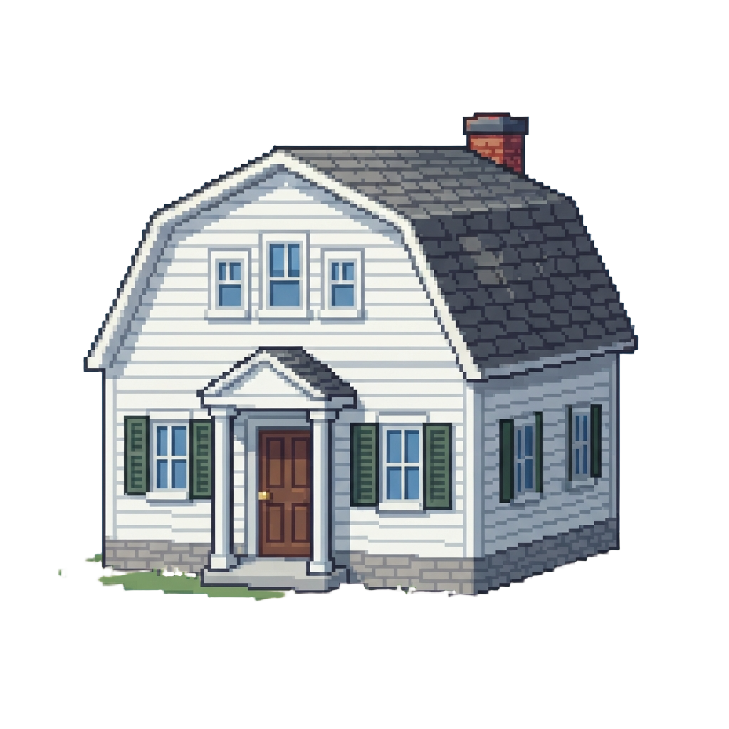 A Bright White Dutch Colonial Home with a Gambrel Roof
