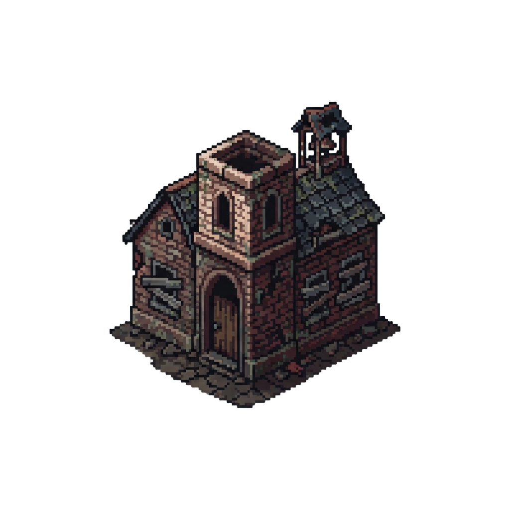 A Spooky Crumbling Brick Asylum House