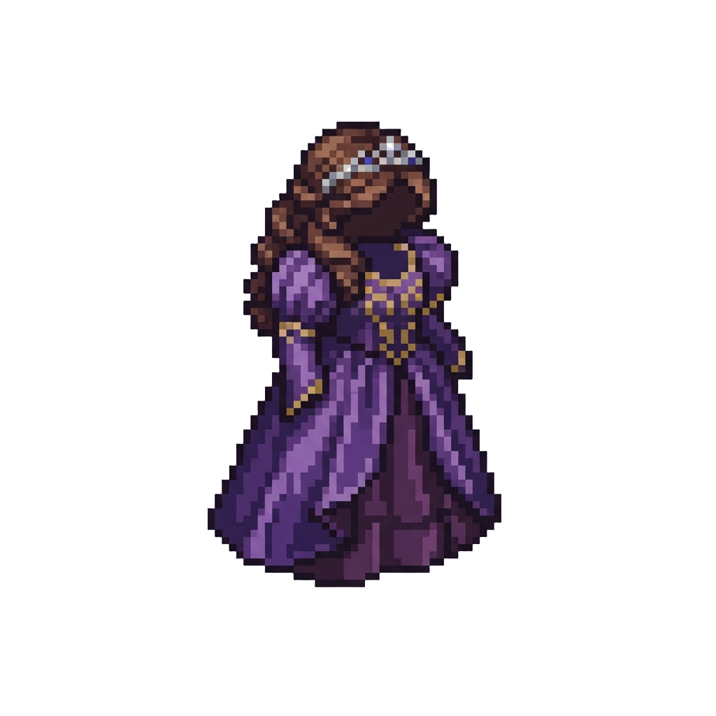 A Velvet Royal Gown with Soft Cascaded Curls and a Silver Headband