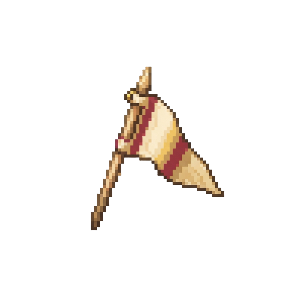 A Mini Paper Banner on a Toothpick Pole