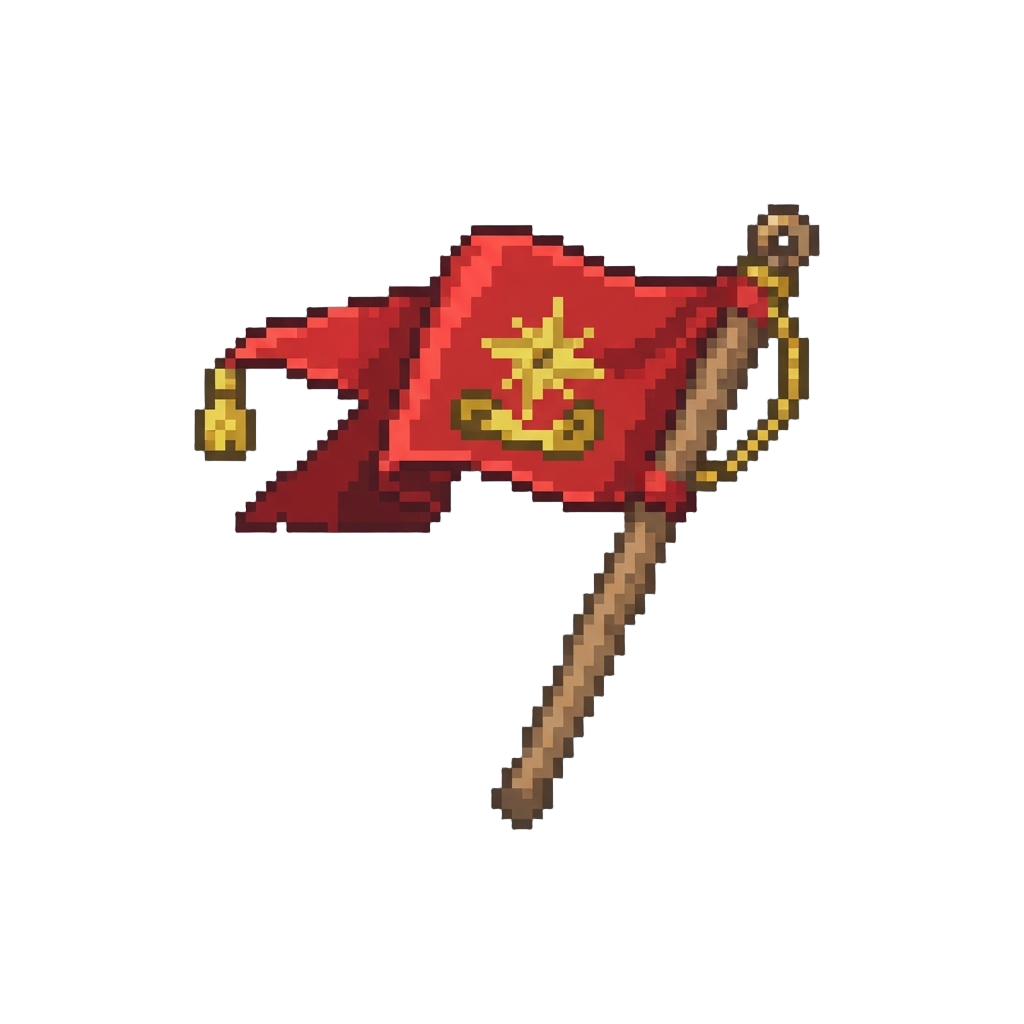 A Classic Red Silk Expedition Pennant