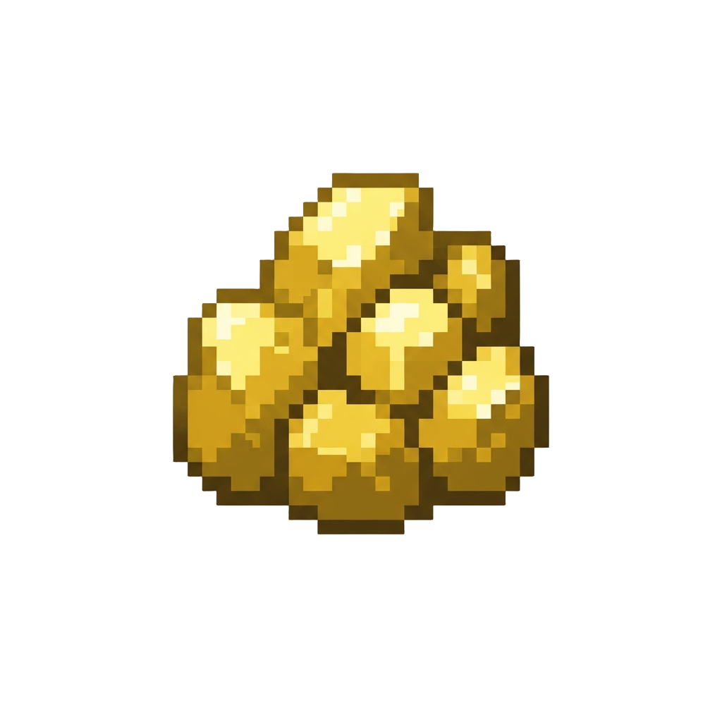 A Glowing Golden Nugget Cluster