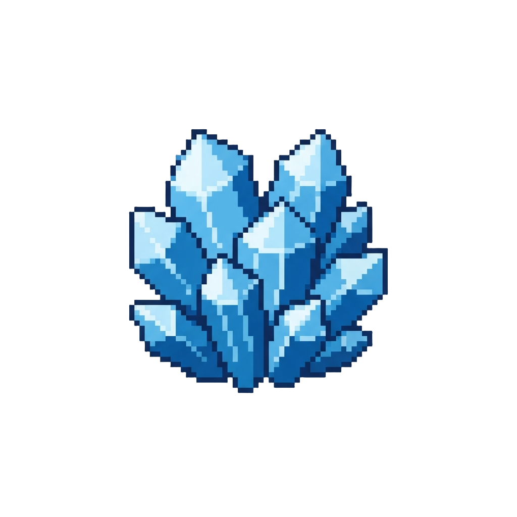 A Cluster of Icy Blue Diamond Crystals