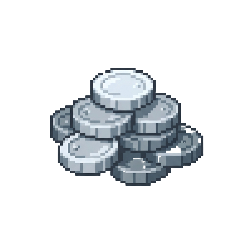 A Polished Silver Coin Pile