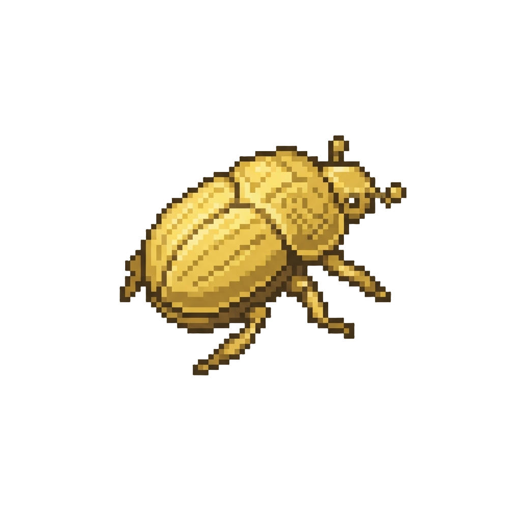A Polished Golden Scarab Beetle