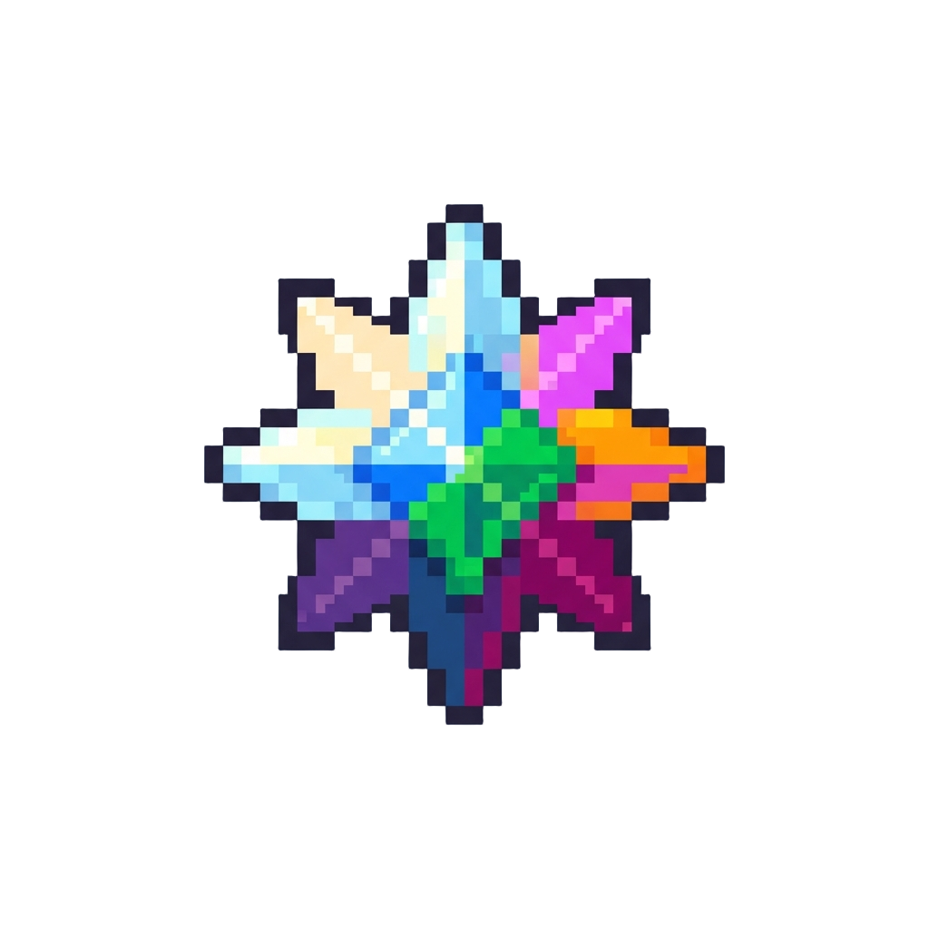 A Glowing Prismatic Diamond Star