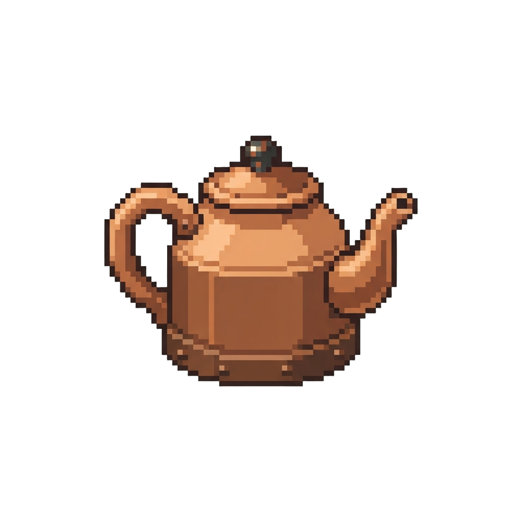 A Small Copper Kettle Figurine