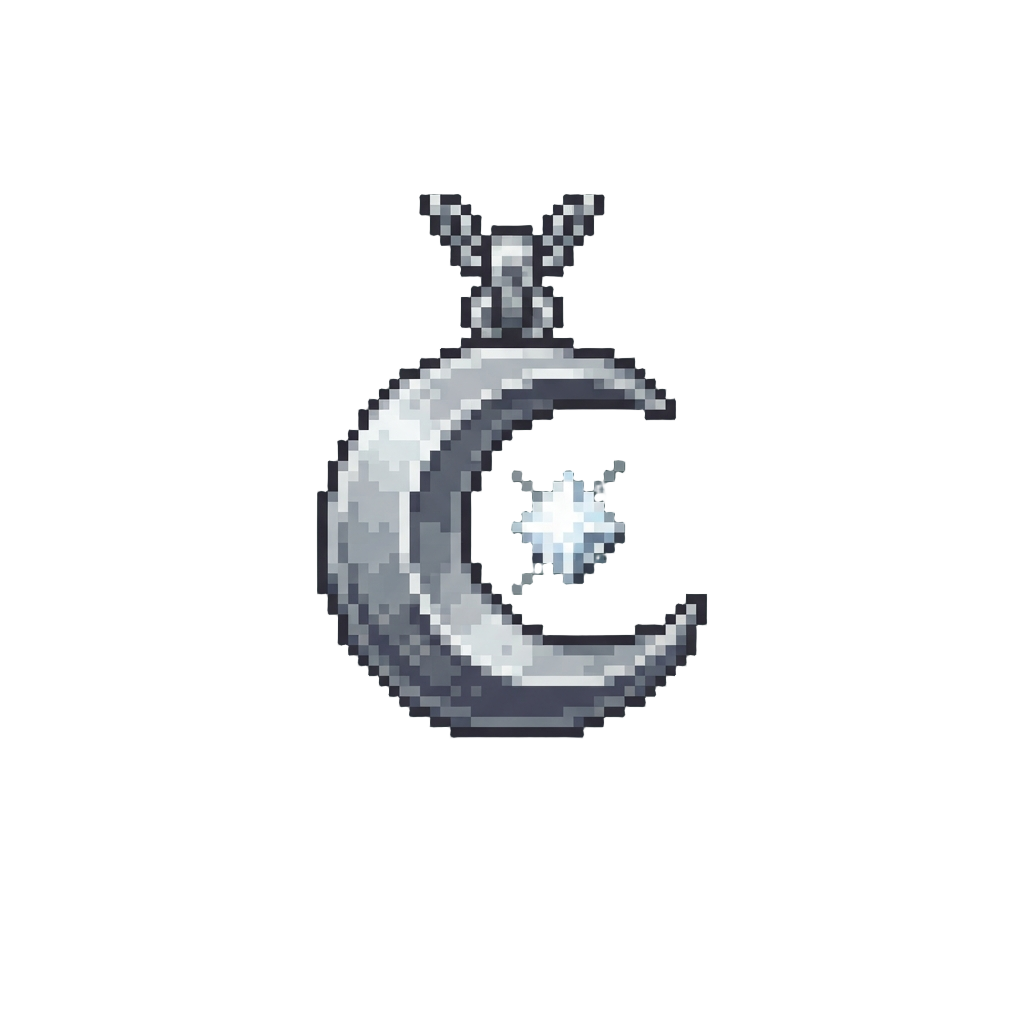 A Sparkling Silver Moon Pendant