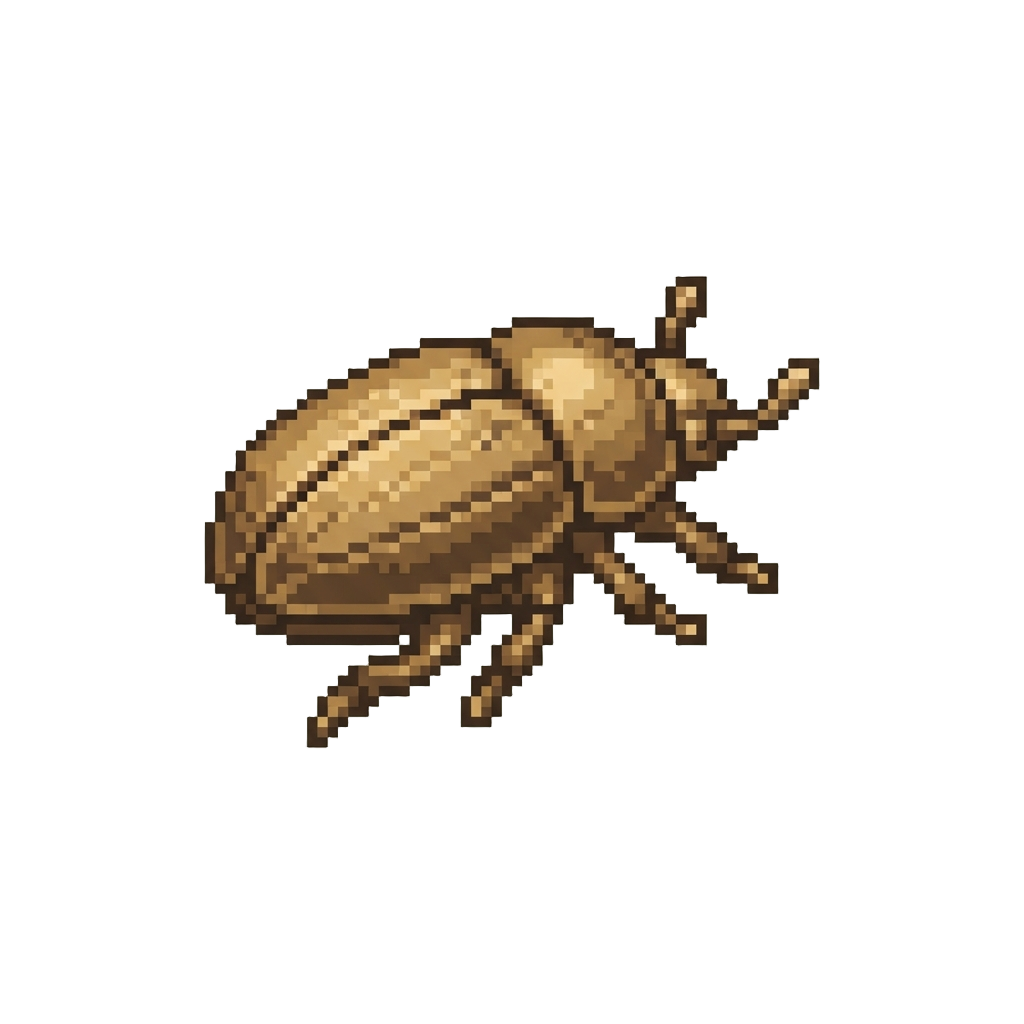 A Detailed Bronze Beetle Statuette